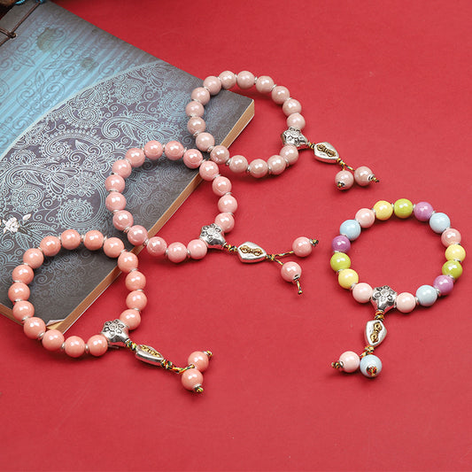 Fragrant Gray Porcelain Bracelet Boutique Men's and Women's Ceramic Bracelet Classic Duobao Macaron Fragrant Gray Colored Glaze Bracelet Get Goods