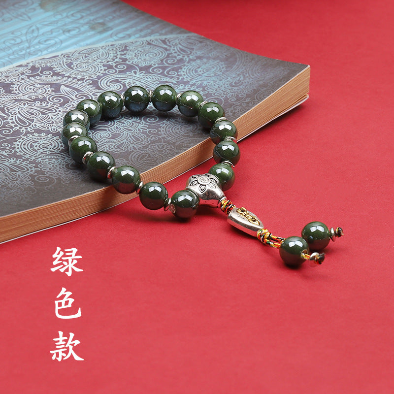 Fragrant Gray Porcelain Bracelet Boutique Men's and Women's Ceramic Bracelet Classic Duobao Macaron Fragrant Gray Colored Glaze Bracelet Get Goods