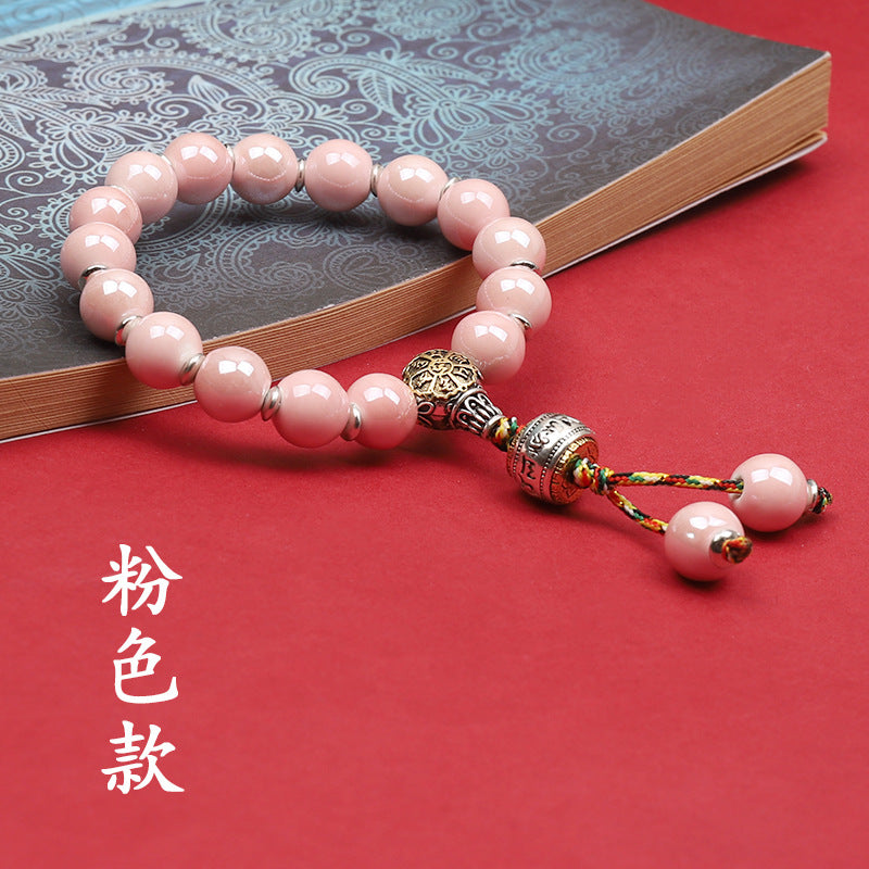 Fragrant Gray Porcelain Bracelet Boutique Men's and Women's Ceramic Bracelet Classic Duobao Macaron Fragrant Gray Colored Glaze Bracelet Get Goods