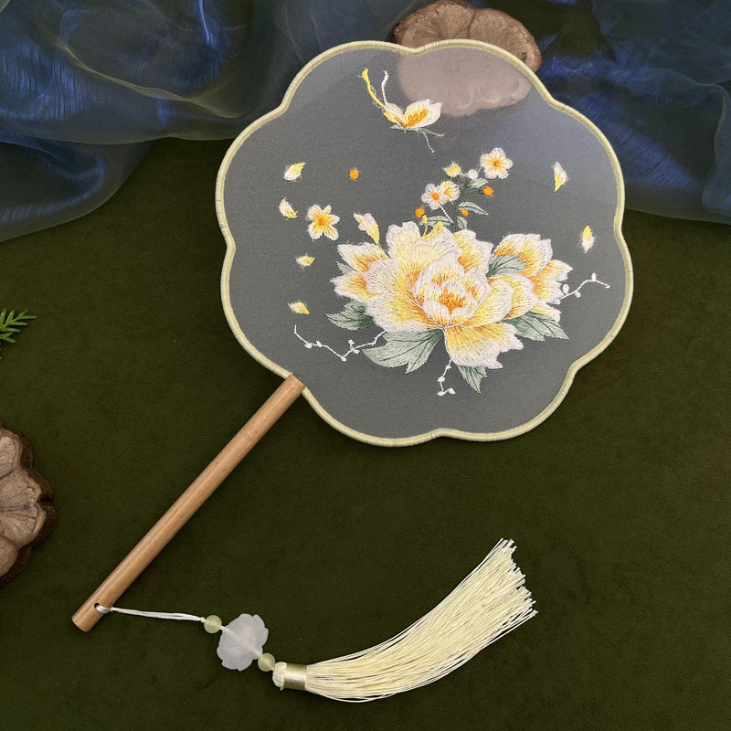 Traditional Fan Suzhou Double-Sided Embroidery Round Fan Dance Special Chinese Style Hanfu Cheongsam Classical Round Fan Summer Fan