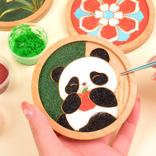 Cloisonné Enamel diy Material Kit Cloisonné Coaster Chinese Style Handmade Team Building Warm-Up Activity Manufacturer Wholesale