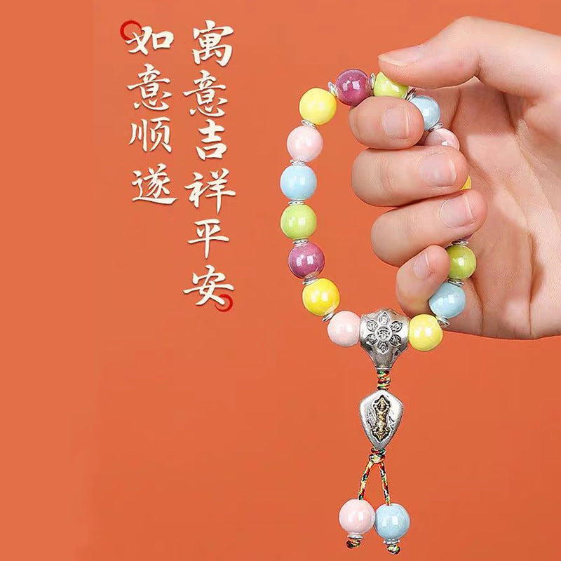Fragrant Gray Porcelain Bracelet Boutique Men's and Women's Ceramic Bracelet Classic Duobao Macaron Fragrant Gray Colored Glaze Bracelet Get Goods