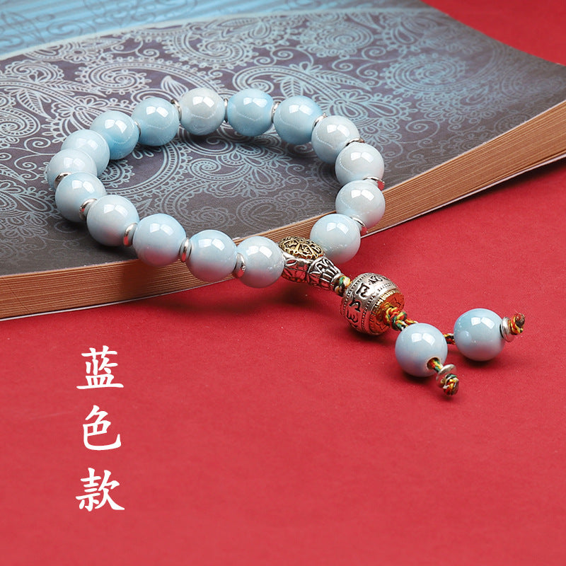 Fragrant Gray Porcelain Bracelet Boutique Men's and Women's Ceramic Bracelet Classic Duobao Macaron Fragrant Gray Colored Glaze Bracelet Get Goods