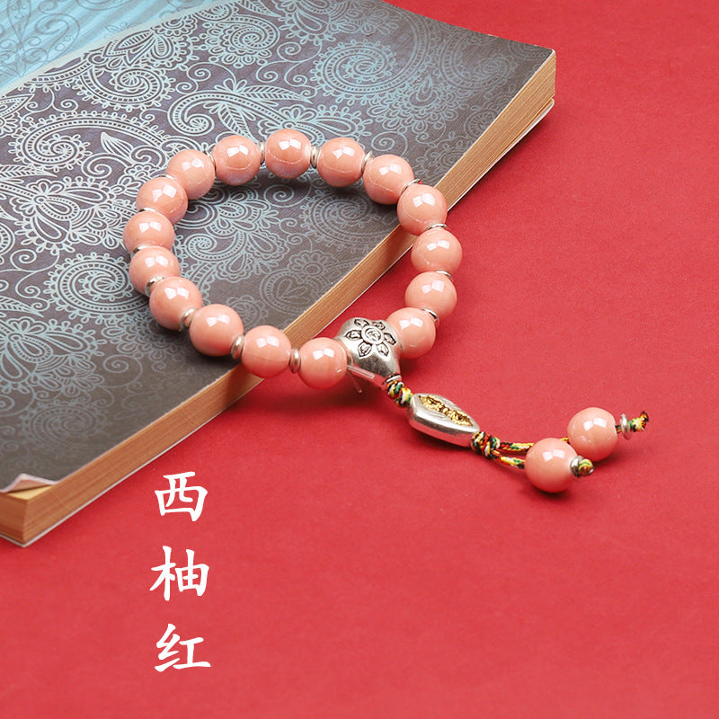 Fragrant Gray Porcelain Bracelet Boutique Men's and Women's Ceramic Bracelet Classic Duobao Macaron Fragrant Gray Colored Glaze Bracelet Get Goods