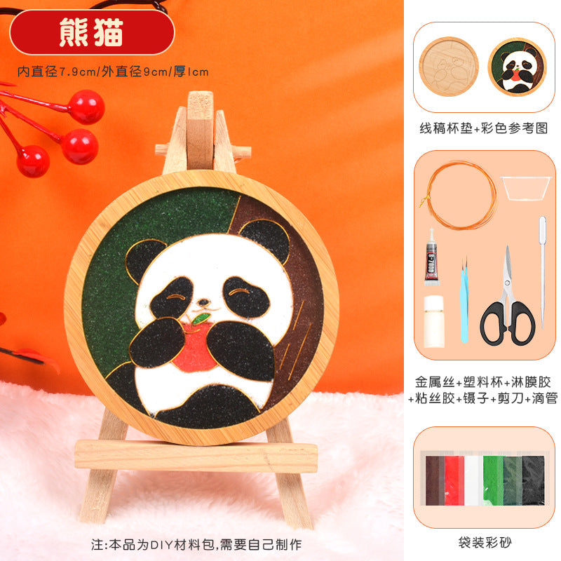 Cloisonné Enamel diy Material Kit Cloisonné Coaster Chinese Style Handmade Team Building Warm-Up Activity Manufacturer Wholesale