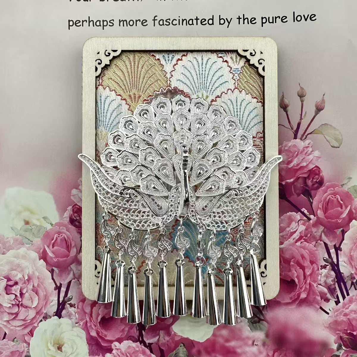 Guizhou Miao Ethnic Cultural Creative Refrigerator Magnet Dai Embroidery Cloth Large and Small Frame Three-Dimensional Phoenix Looking Back Guizhou Tourist Souvenir