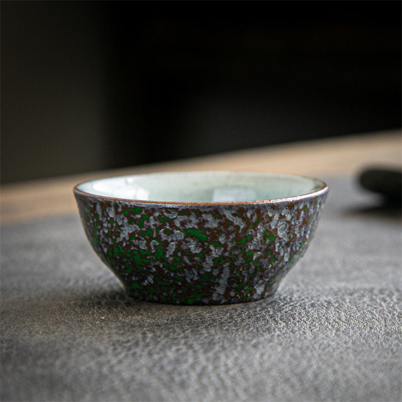 Coarse Pottery Tea Cup Creative Tea Cup Japanese Style Tea Cup Cross-Border Supply Retro Ceramic Master Cup Kung Fu Small Tea Bowl