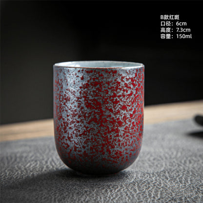 Coarse Pottery Tea Cup Creative Tea Cup Japanese Style Tea Cup Cross-Border Supply Retro Ceramic Master Cup Kung Fu Small Tea Bowl