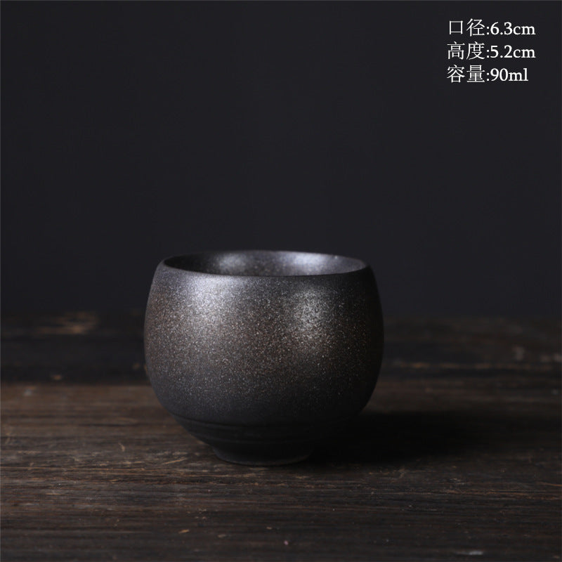 Coarse Pottery Tea Cup Creative Tea Cup Japanese Style Tea Cup Cross-Border Supply Retro Ceramic Master Cup Kung Fu Small Tea Bowl
