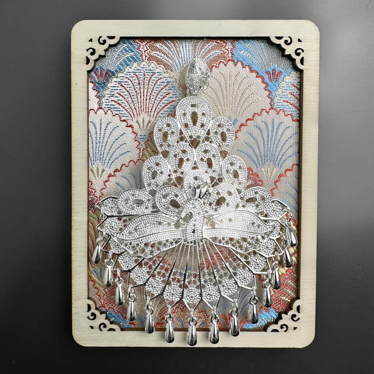 Guizhou Miao Ethnic Cultural Creative Refrigerator Magnet Dai Embroidery Cloth Large and Small Frame Three-Dimensional Phoenix Looking Back Guizhou Tourist Souvenir