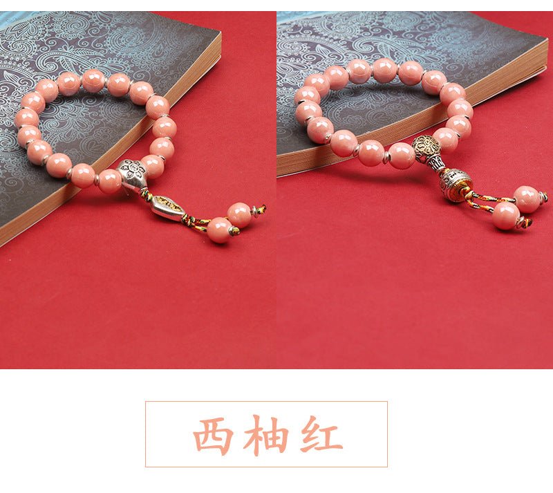 Fragrant Gray Porcelain Bracelet Boutique Men's and Women's Ceramic Bracelet Classic Duobao Macaron Fragrant Gray Colored Glaze Bracelet Get Goods