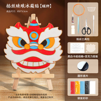 Cloisonné Enamel diy Material Kit Cloisonné Coaster Chinese Style Handmade Team Building Warm-Up Activity Manufacturer Wholesale