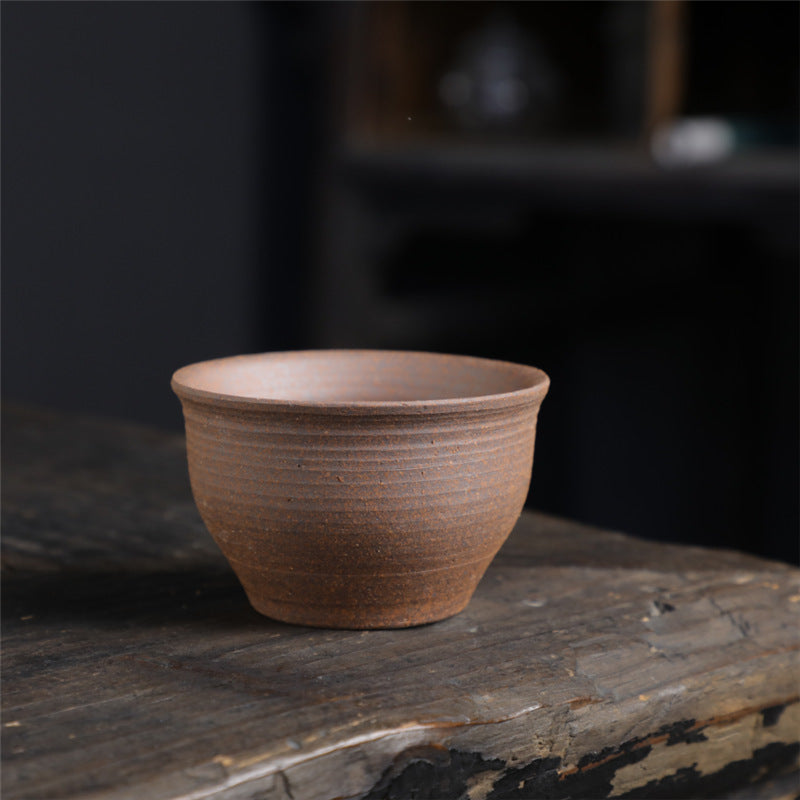 Coarse Pottery Tea Cup Creative Tea Cup Japanese Style Tea Cup Cross-Border Supply Retro Ceramic Master Cup Kung Fu Small Tea Bowl
