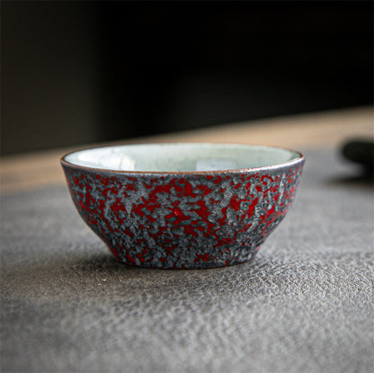 Coarse Pottery Tea Cup Creative Tea Cup Japanese Style Tea Cup Cross-Border Supply Retro Ceramic Master Cup Kung Fu Small Tea Bowl