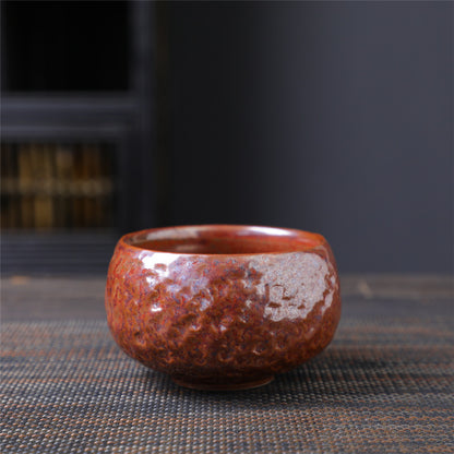 Coarse Pottery Tea Cup Creative Tea Cup Japanese Style Tea Cup Cross-Border Supply Retro Ceramic Master Cup Kung Fu Small Tea Bowl