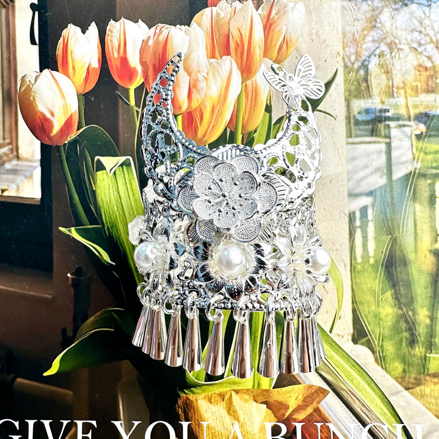 Guizhou Miao Ethnic Cultural Creative Refrigerator Magnet Dai Embroidery Cloth Large and Small Frame Three-Dimensional Phoenix Looking Back Guizhou Tourist Souvenir