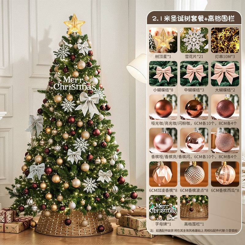 2025New Christmas Tree Dense Home Large Package High-End Christmas Decoration Mall Scene Setup