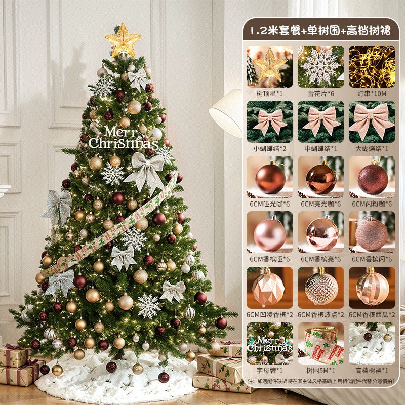 2025New Christmas Tree Dense Home Large Package High-End Christmas Decoration Mall Scene Setup