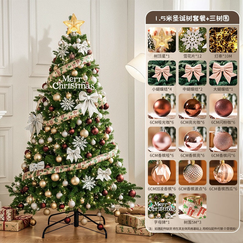 2025New Christmas Tree Dense Home Large Package High-End Christmas Decoration Mall Scene Setup