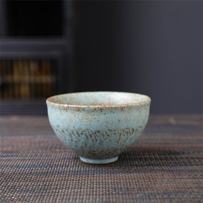 Coarse Pottery Tea Cup Creative Tea Cup Japanese Style Tea Cup Cross-Border Supply Retro Ceramic Master Cup Kung Fu Small Tea Bowl