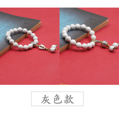 Fragrant Gray Porcelain Bracelet Boutique Men's and Women's Ceramic Bracelet Classic Duobao Macaron Fragrant Gray Colored Glaze Bracelet Get Goods