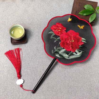 Traditional Fan Suzhou Double-Sided Embroidery Round Fan Dance Special Chinese Style Hanfu Cheongsam Classical Round Fan Summer Fan