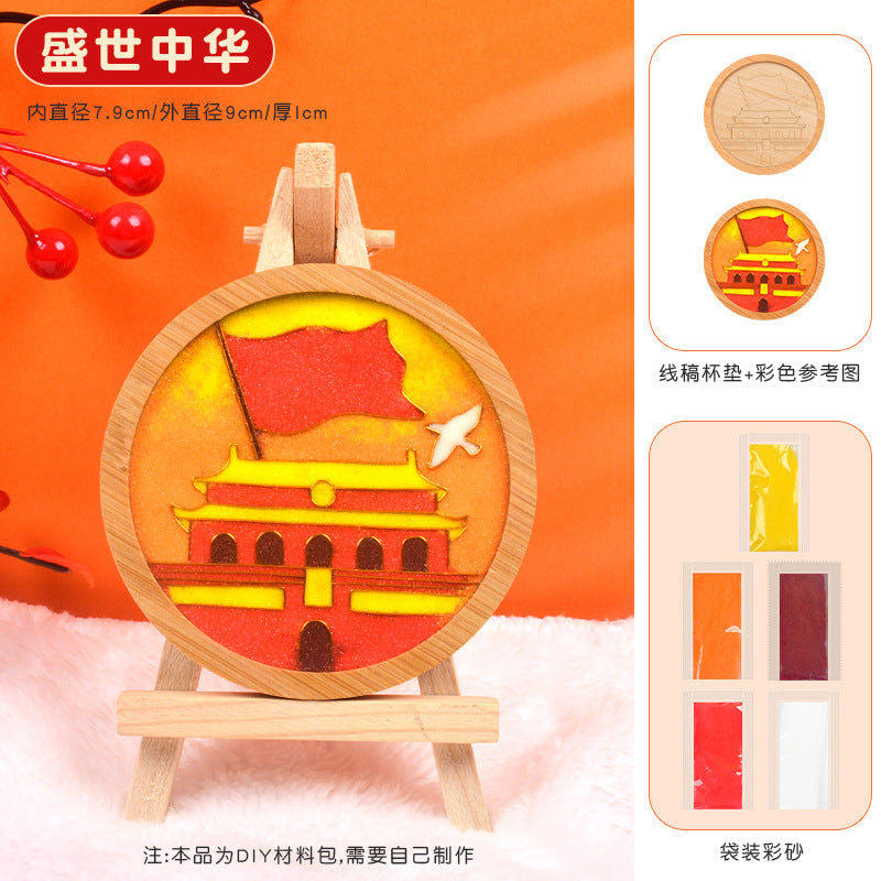 Cloisonné Enamel diy Material Kit Cloisonné Coaster Chinese Style Handmade Team Building Warm-Up Activity Manufacturer Wholesale