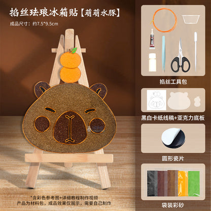 Cloisonné Enamel diy Material Kit Cloisonné Coaster Chinese Style Handmade Team Building Warm-Up Activity Manufacturer Wholesale