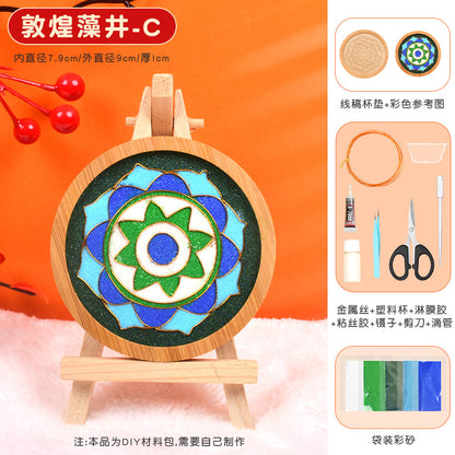 Cloisonné Enamel diy Material Kit Cloisonné Coaster Chinese Style Handmade Team Building Warm-Up Activity Manufacturer Wholesale