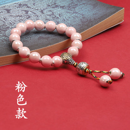Fragrant Gray Porcelain Bracelet Boutique Men's and Women's Ceramic Bracelet Classic Duobao Macaron Fragrant Gray Colored Glaze Bracelet Get Goods