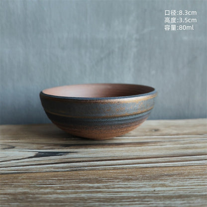 Coarse Pottery Tea Cup Creative Tea Cup Japanese Style Tea Cup Cross-Border Supply Retro Ceramic Master Cup Kung Fu Small Tea Bowl