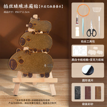 Cloisonné Enamel diy Material Kit Cloisonné Coaster Chinese Style Handmade Team Building Warm-Up Activity Manufacturer Wholesale