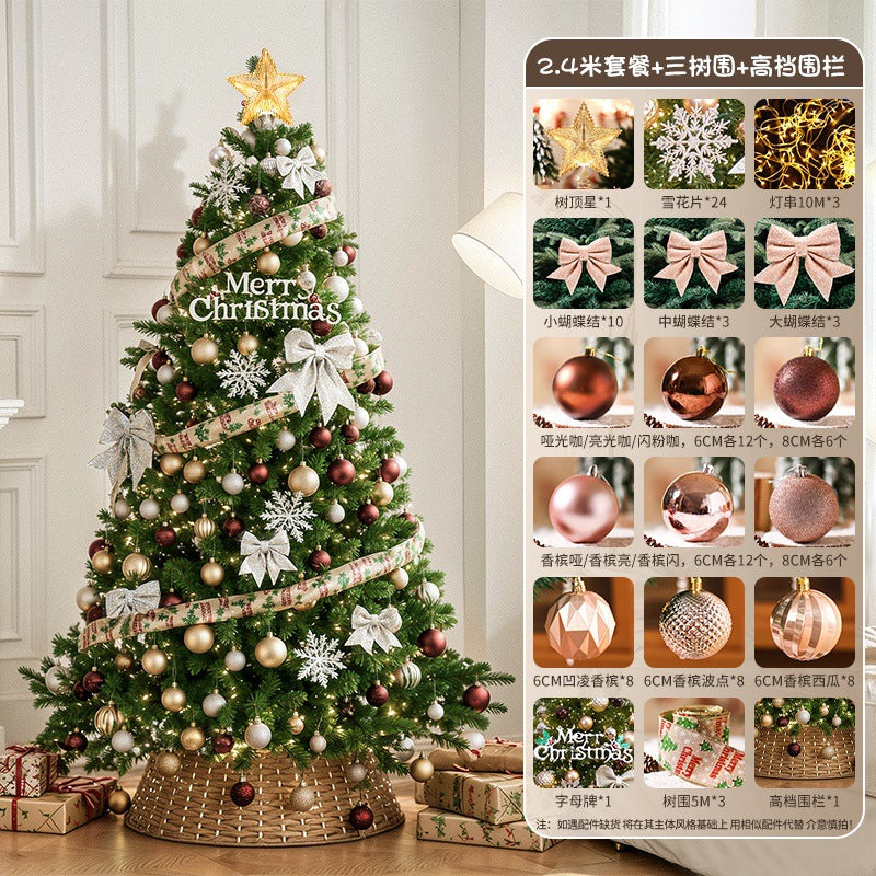 2025New Christmas Tree Dense Home Large Package High-End Christmas Decoration Mall Scene Setup