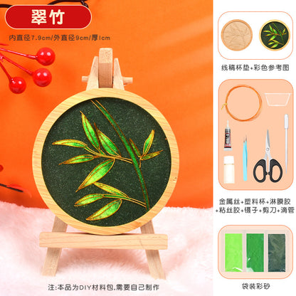 Cloisonné Enamel diy Material Kit Cloisonné Coaster Chinese Style Handmade Team Building Warm-Up Activity Manufacturer Wholesale