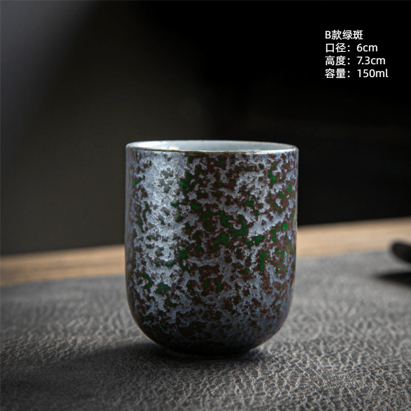 Coarse Pottery Tea Cup Creative Tea Cup Japanese Style Tea Cup Cross-Border Supply Retro Ceramic Master Cup Kung Fu Small Tea Bowl