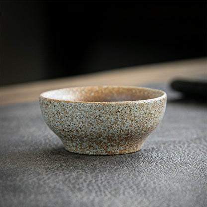 Coarse Pottery Tea Cup Creative Tea Cup Japanese Style Tea Cup Cross-Border Supply Retro Ceramic Master Cup Kung Fu Small Tea Bowl