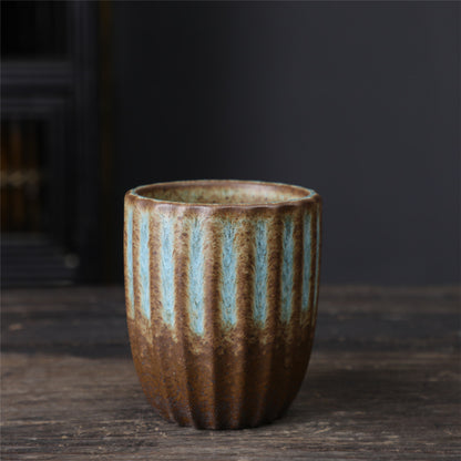 Coarse Pottery Tea Cup Creative Tea Cup Japanese Style Tea Cup Cross-Border Supply Retro Ceramic Master Cup Kung Fu Small Tea Bowl