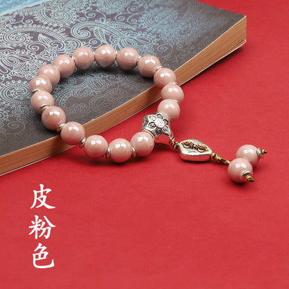 Fragrant Gray Porcelain Bracelet Boutique Men's and Women's Ceramic Bracelet Classic Duobao Macaron Fragrant Gray Colored Glaze Bracelet Get Goods