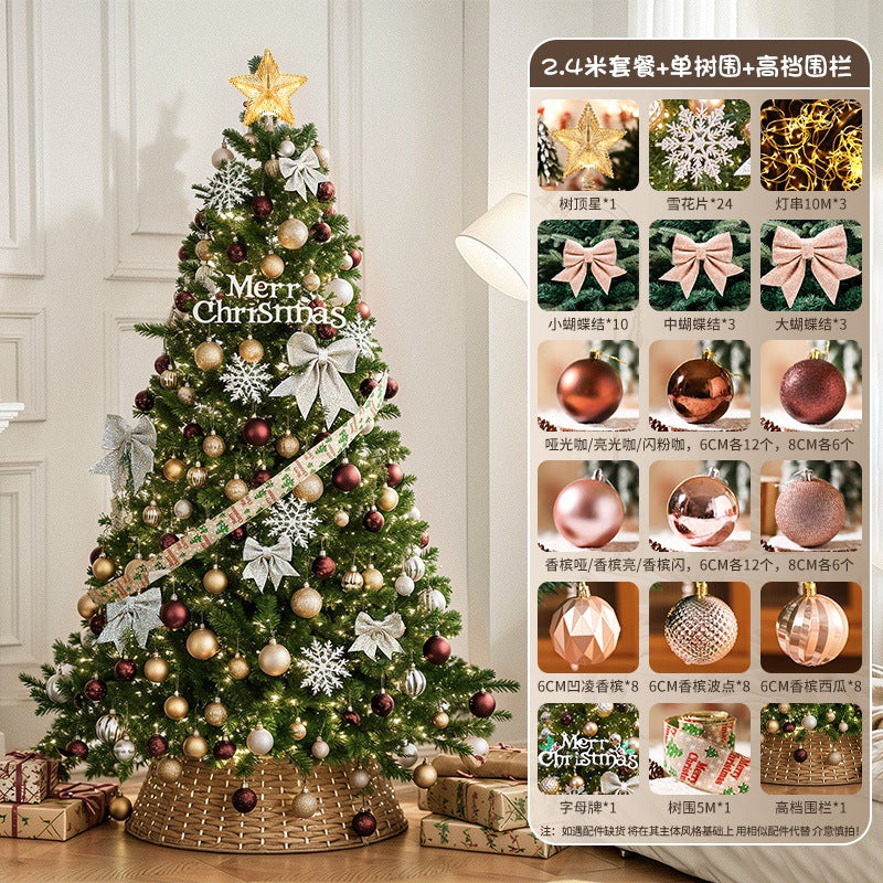 2025New Christmas Tree Dense Home Large Package High-End Christmas Decoration Mall Scene Setup
