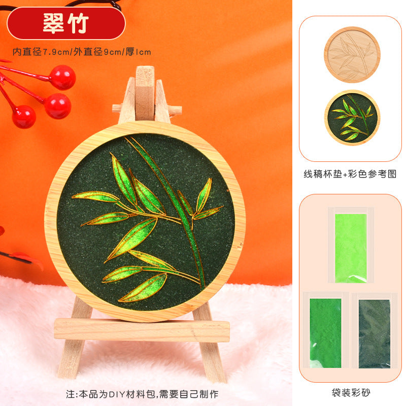Cloisonné Enamel diy Material Kit Cloisonné Coaster Chinese Style Handmade Team Building Warm-Up Activity Manufacturer Wholesale