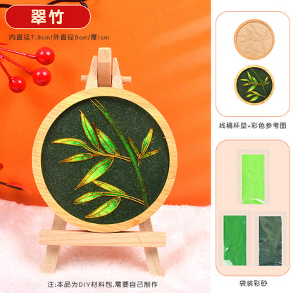 Cloisonné Enamel diy Material Kit Cloisonné Coaster Chinese Style Handmade Team Building Warm-Up Activity Manufacturer Wholesale