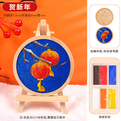 Cloisonné Enamel diy Material Kit Cloisonné Coaster Chinese Style Handmade Team Building Warm-Up Activity Manufacturer Wholesale