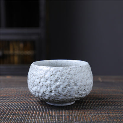 Coarse Pottery Tea Cup Creative Tea Cup Japanese Style Tea Cup Cross-Border Supply Retro Ceramic Master Cup Kung Fu Small Tea Bowl
