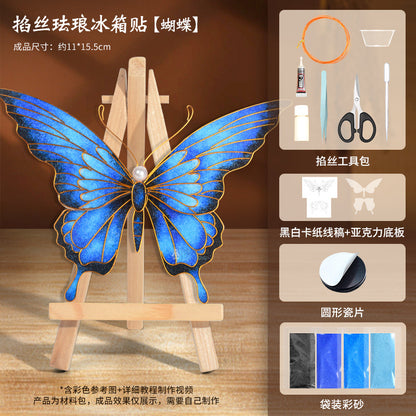 Cloisonné Enamel diy Material Kit Cloisonné Coaster Chinese Style Handmade Team Building Warm-Up Activity Manufacturer Wholesale