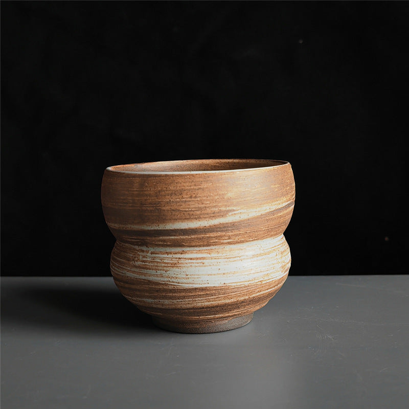 Coarse Pottery Tea Cup Creative Tea Cup Japanese Style Tea Cup Cross-Border Supply Retro Ceramic Master Cup Kung Fu Small Tea Bowl