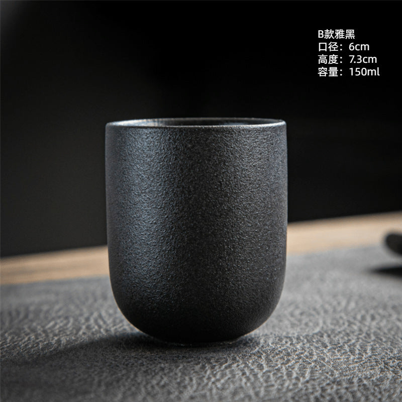 Coarse Pottery Tea Cup Creative Tea Cup Japanese Style Tea Cup Cross-Border Supply Retro Ceramic Master Cup Kung Fu Small Tea Bowl