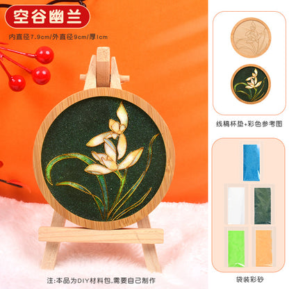 Cloisonné Enamel diy Material Kit Cloisonné Coaster Chinese Style Handmade Team Building Warm-Up Activity Manufacturer Wholesale