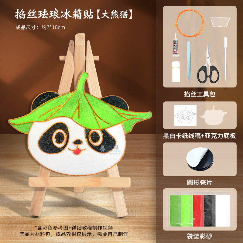 Cloisonné Enamel diy Material Kit Cloisonné Coaster Chinese Style Handmade Team Building Warm-Up Activity Manufacturer Wholesale