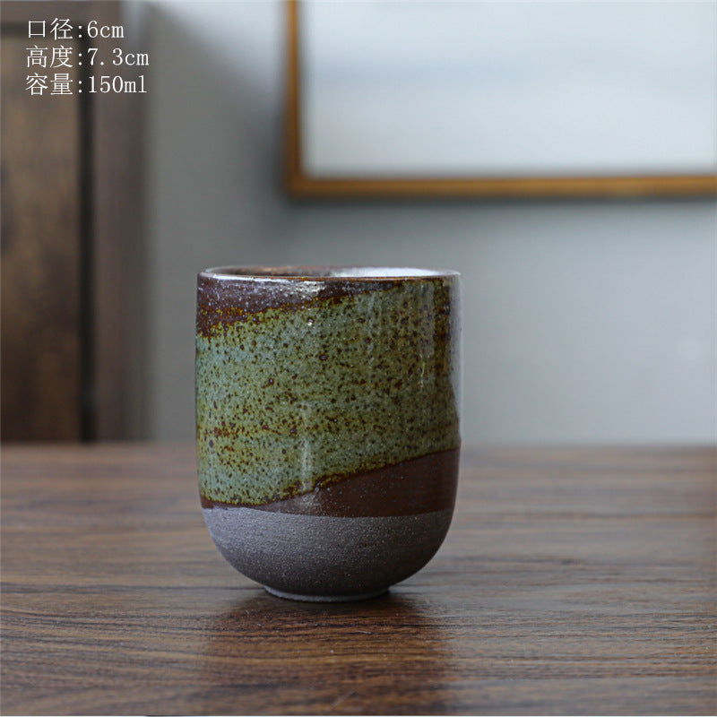 Coarse Pottery Tea Cup Creative Tea Cup Japanese Style Tea Cup Cross-Border Supply Retro Ceramic Master Cup Kung Fu Small Tea Bowl