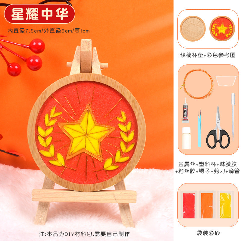 Cloisonné Enamel diy Material Kit Cloisonné Coaster Chinese Style Handmade Team Building Warm-Up Activity Manufacturer Wholesale